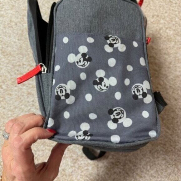 Authentic Disney Baby Black & White Mickey Mouse Multi Pc Diaper Bag Backpack - Picture 6 of 12